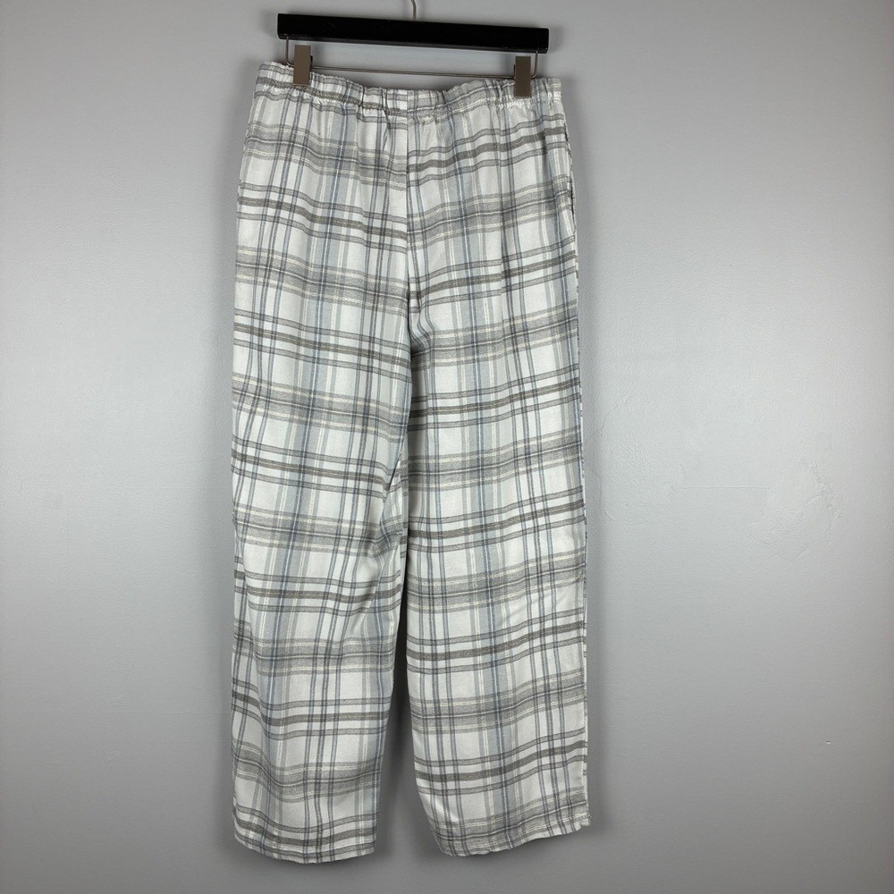 Jaclyn New York Pajama Set L Rayon Cotton Plaid Sleepwear Cozy Loungewear Grey - Picture 7 of 13